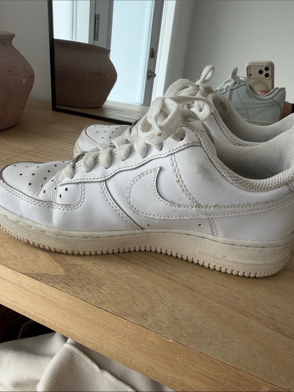 Nike White Leather Low-Top Sneakers